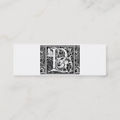Carte De Visite Mini Lettre P Monogramme médiéval Art Nouveau (Dos)