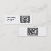 Carte De Visite Mini Lettre Q Monogramme médiéval Art Nouveau (Devant / Derrière)