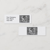 Carte De Visite Mini Lettre U Monogramme médiéval Art Nouveau (Devant / Derrière)