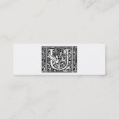Carte De Visite Mini Lettre U Monogramme médiéval Art Nouveau (Dos)