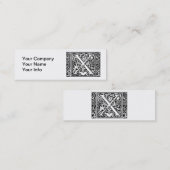 Carte De Visite Mini Lettre X Monogramme médiéval Art Nouveau (Devant / Derrière)