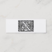 Carte De Visite Mini Lettre X Monogramme médiéval Art Nouveau (Dos)