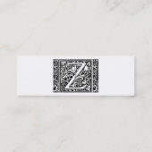 Carte De Visite Mini Lettre Z Monogramme médiéval Art Nouveau (Dos)