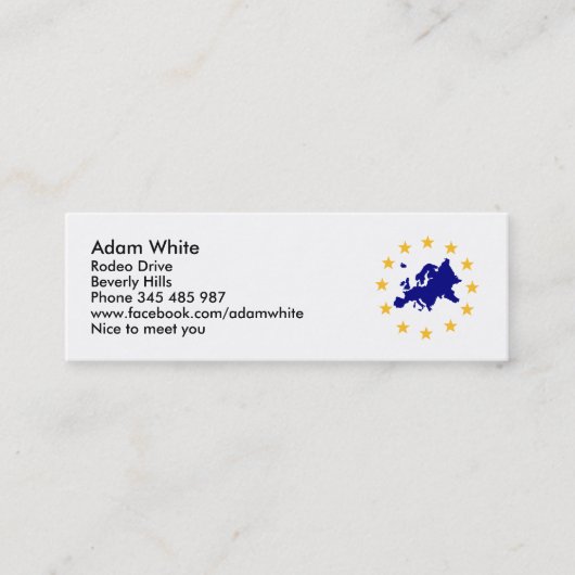 Carte De Visite Mini L'Europe (Devant)