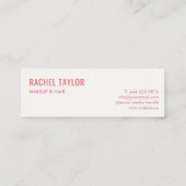 Carte De Visite Mini Lèvres 3D roses Moderne Professionnel (Dos)