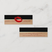 Carte De Visite Mini Lèvres de Parties scintillant professionnelle mode (Devant / Derrière)