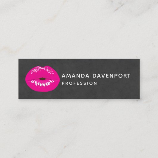 Carte De Visite Mini Lèvres roses chaudes Illustration brillante (Devant)