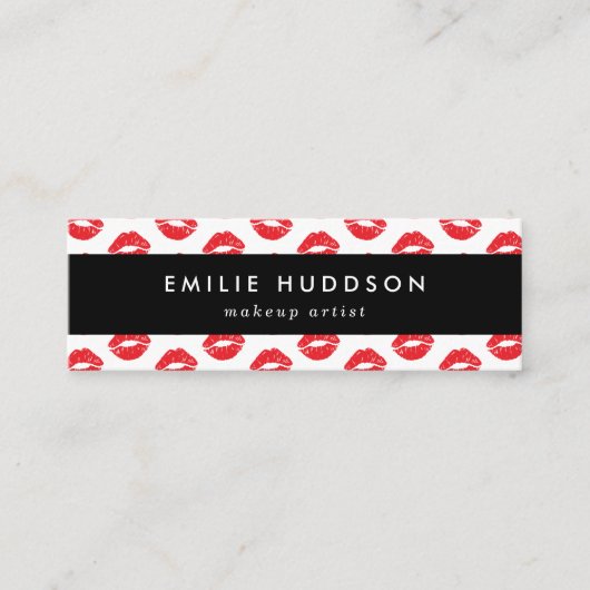 Carte De Visite Mini Lèvres Rouges, Baiser, Motif De Lèvres, Artiste De (Devant)