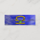 Carte De Visite Mini LIBRA, Emerald brillant jaune vert bleu (Dos)