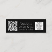 Carte De Visite Mini Lien d'évaluation du logo de l'entreprise Code QR  (Dos)