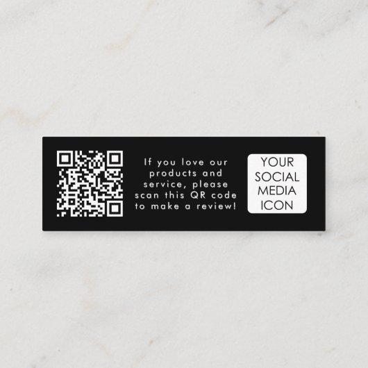 Carte De Visite Mini Lien d'évaluation du logo de l'entreprise Code QR  (Dos)
