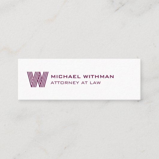 CARTE DE VISITE MINI LIGNE MODERNE LOGO MONOGRAMME COMMERCIAL (Devant)