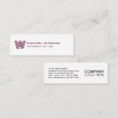 CARTE DE VISITE MINI LIGNE MODERNE LOGO MONOGRAMME COMMERCIAL (Devant / Derrière)