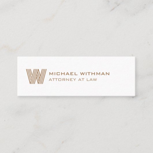 CARTE DE VISITE MINI LIGNE MODERNE LOGO MONOGRAMME COMMERCIAL (Devant)