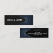 Carte De Visite Mini Lignes métalliques | Géométrie élégante (Devant / Derrière)