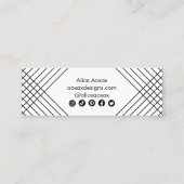 Carte De Visite Mini Lignes minimalistes Formes Abstraites BW graphique (Dos)