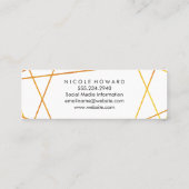 Carte De Visite Mini Lignes Or Exquises Noir Blanc (Dos)