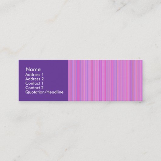 Carte De Visite Mini Lignes rose pourpre (Devant)