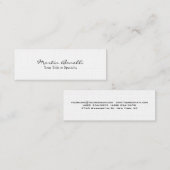 Carte De Visite Mini Linen Slim Spécial Unique Moderne Professionnel (Devant / Derrière)