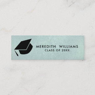 Carte De Visite Mini Linge bleu naturel Casquette Grad Insertion