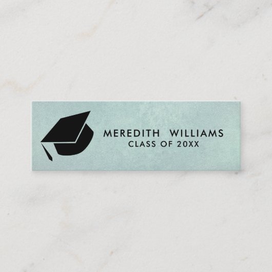 Carte De Visite Mini Linge bleu naturel Casquette Grad Insertion (Devant)