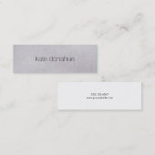 Carte De Visite Mini Linge de maison professionnel en gris chic simple  (Devant / Derrière)