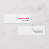 Carte De Visite Mini Linge moderne professionnel mince Élégant Simple (Devant / Derrière)