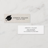 Carte De Visite Mini Linge naturel Casquette Grad Graduation Insertion (Devant / Derrière)