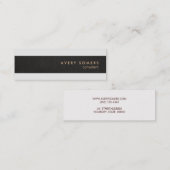 Carte De Visite Mini Linge noir look simple moderne bande professionnel (Devant / Derrière)