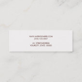 Carte De Visite Mini Linge noir look simple moderne bande professionnel (Dos)