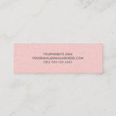Carte De Visite Mini Linge rose simple et élégant professionnel (Dos)