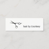 Carte De Visite Mini Liste minimaliste des ciseaux blancs gris foncé (Devant)