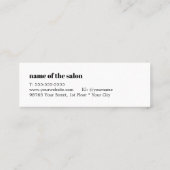 Carte De Visite Mini Liste minimaliste des ciseaux en argent profond bl (Dos)