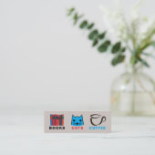 Carte De Visite Mini Livres Cats Signet café (Debout devant)