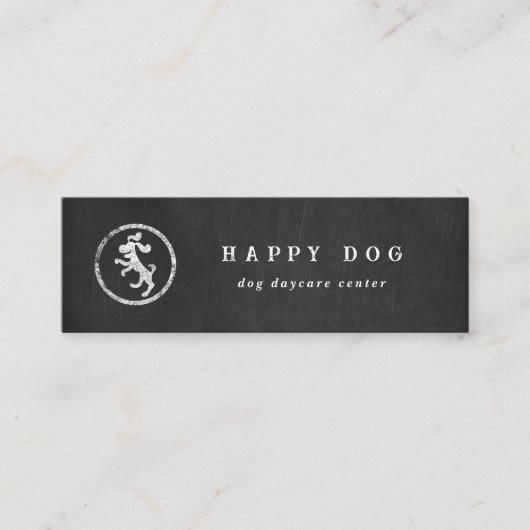 Carte De Visite Mini Logo de chien de danse rustique (Devant)