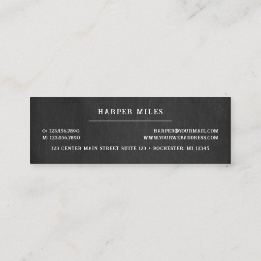 Carte De Visite Mini Logo de chien de danse rustique (Dos)