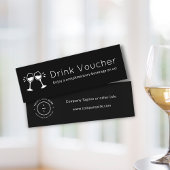 Carte De Visite Mini Logo de l'activité moderne Black Drink Voucher