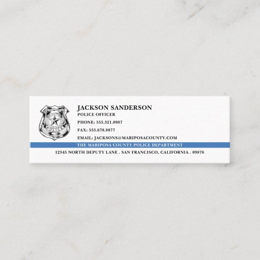 Carte De Visite Mini Logo de l'agent de police du département de l'appl (Devant)