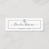 Carte De Visite Mini Logo de l'échelle de justice École de droit Diplôm (Devant)