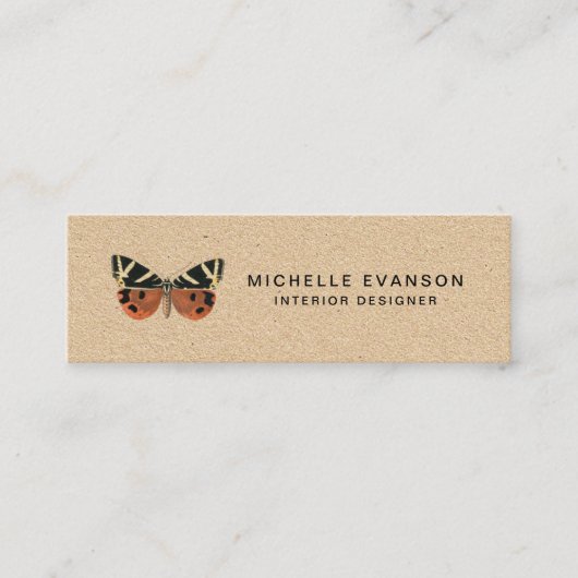 Carte De Visite Mini Logo de papillon rustique simple (Devant)