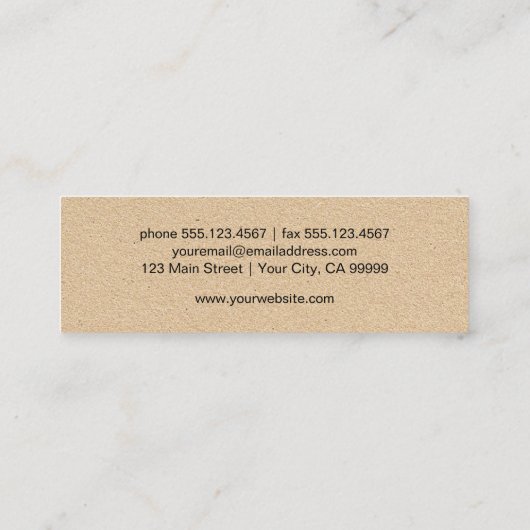 Carte De Visite Mini Logo de papillon rustique simple (Dos)