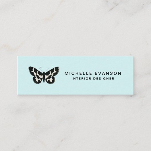 Carte De Visite Mini Logo de papillon vert à la menthe (Devant)
