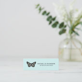 Carte De Visite Mini Logo de papillon vert à la menthe (Debout devant)