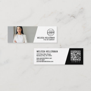 Carte De Visite Mini Logo de photo de code QR professionnel