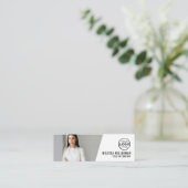 Carte De Visite Mini Logo de photo de code QR professionnel (Debout devant)