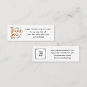 Carte De Visite Mini logo de remerciement écriture manuscrite boho (Devant / Derrière)