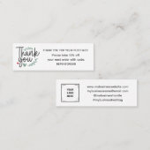 Carte De Visite Mini logo de remerciement écriture manuscrite boho (Devant / Derrière)