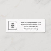 Carte De Visite Mini logo de remerciement écriture manuscrite boho (Dos)