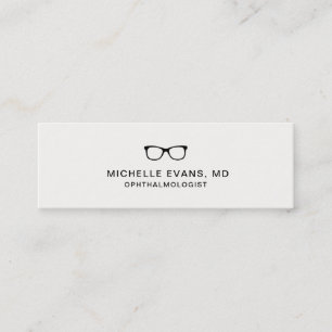 Carte De Visite Mini Logo des lunettes noires ophtalmologiste