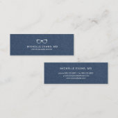 Carte De Visite Mini Logo des lunettes ophtalmologiste bleu et blanc de (Devant / Derrière)